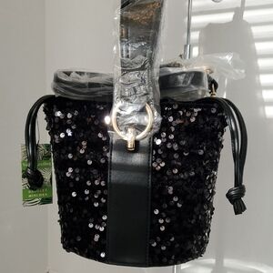 Badgley Mischka Black Sequin Mini Bag